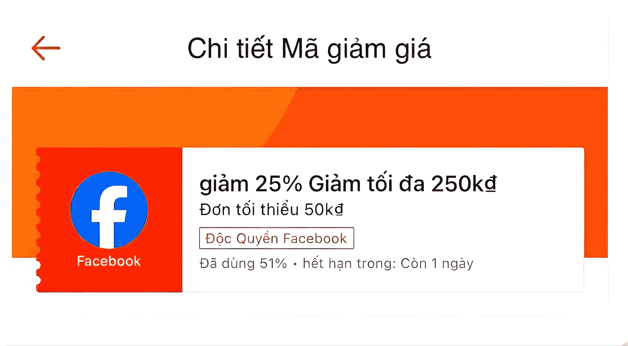Chi tiết mã giảm giá